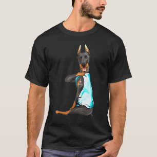 Camiseta Doberman Pinscher Tattoos I Love Pai Dia de os pai