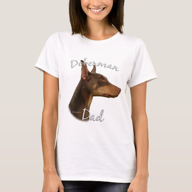 Camiseta Doberman Pinscher (vermelho) Pai 2 (Frente)