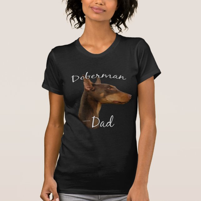 Camiseta Doberman Pinscher (vermelho) Pai 2 (Frente)