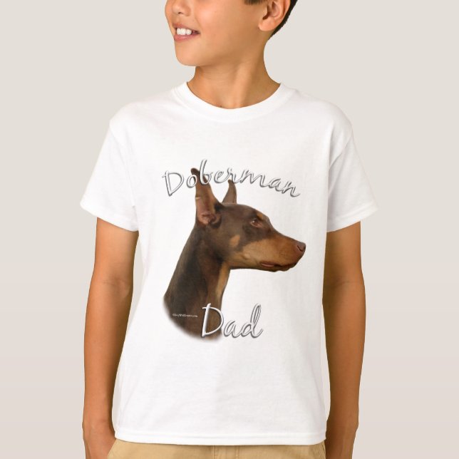 Camiseta Doberman Pinscher (vermelho) Pai 2 (Frente)