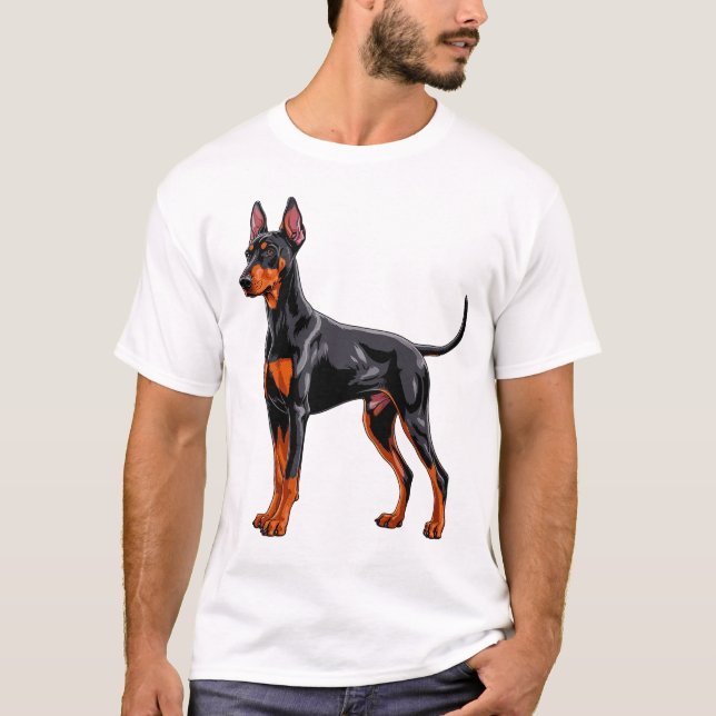 Camiseta Doberman Pinscher Vibrante (Frente)