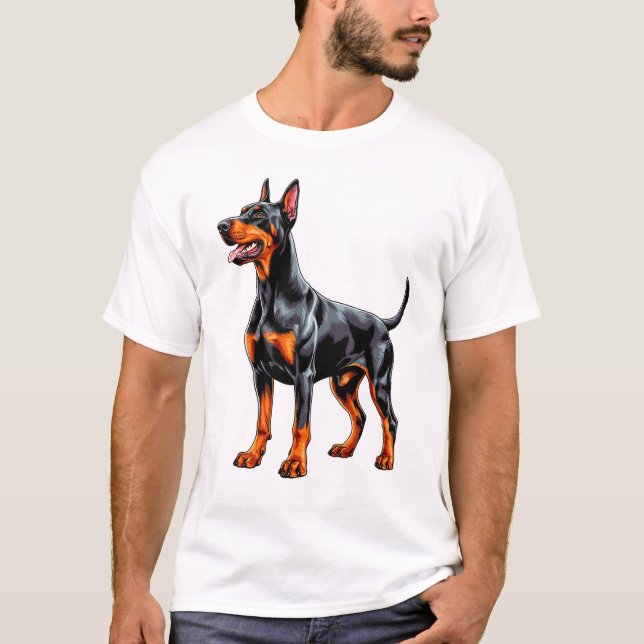 Camiseta Doberman Pinscher Vibrante (Frente)