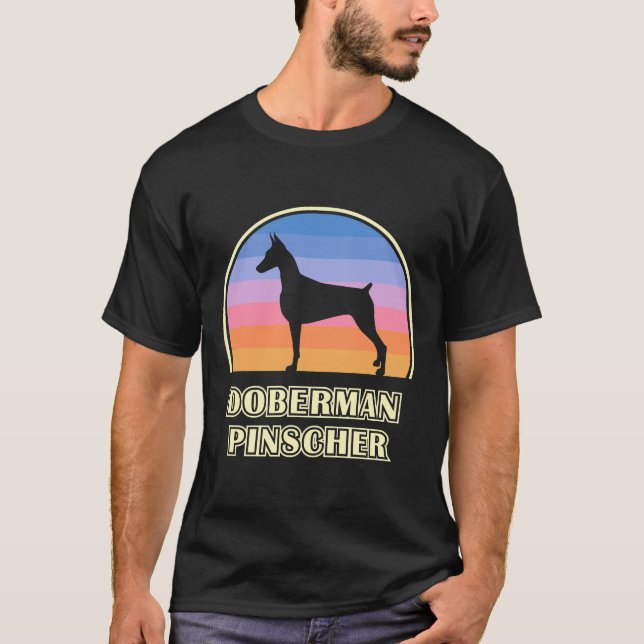 Camiseta Doberman Pinscher Vintage Sunset og (Frente)