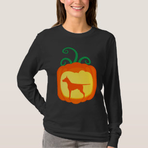 Camiseta Doberman Pumpkin Lanterna Cão Lover Halloween Cost