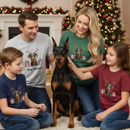 Camiseta Doberman Reindeer