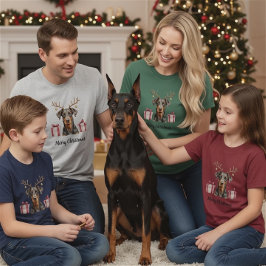Camiseta Doberman Reindeer