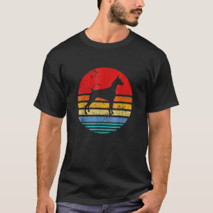 Camiseta Doberman Retro Pôr do Sol Distressed Mãe Pai Cacho