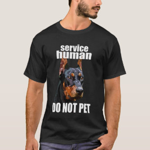 Camiseta Doberman Serviço Humano Não Faça Carinho Pinscher