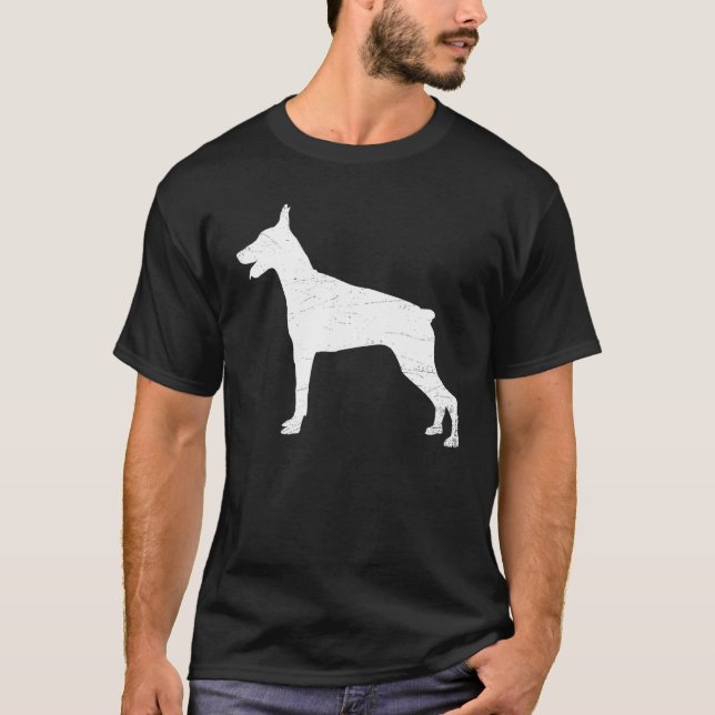 Camiseta Doberman Silhouette Animal Dog Doberman (Frente)