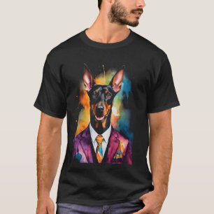 Camiseta Doberman Suit Dog Colorny Funny Animal Art Impress
