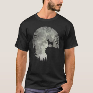 Camiseta Dobermann E Lua Halloween Clássico Halloween Mon