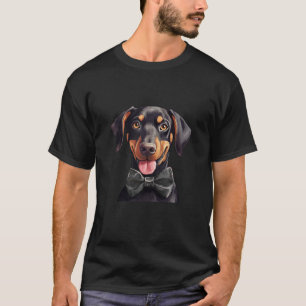 Camiseta Dobermann Puppy Vestindo Arco Coletor Coletor Pret