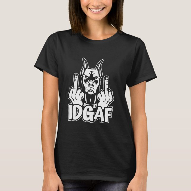 Camiseta Dobermann - Raça de Cachorro Pet Idgaf (Frente)