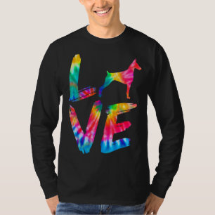 Camiseta Dobermann Tie Dye Love Dog Mãe Pai