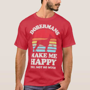 Camiseta Dobermans me fazem feliz retrato do sol para homen