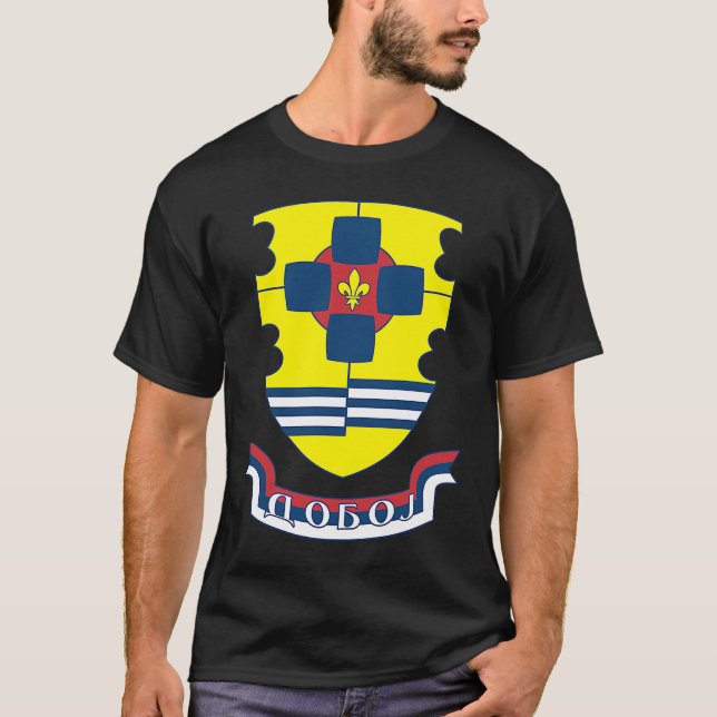 Camiseta Doboj Grb Republika Srpska RS Srpska Zastava Trobo (Frente)