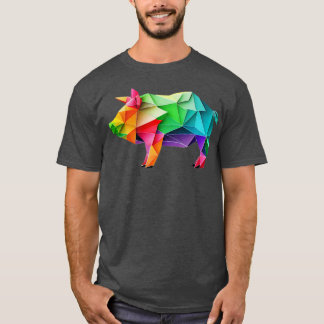 Camiseta Dobra De Origami Pig2