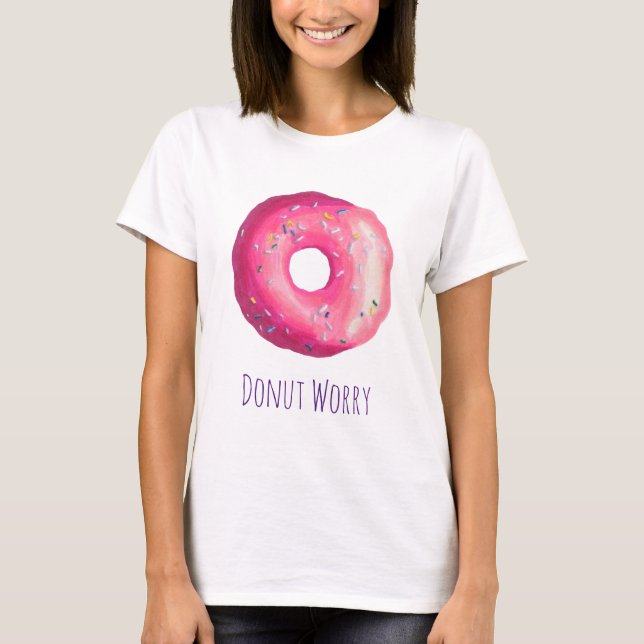 Camiseta Dobra Rosa Preocupada Com rosquinha Com Préguas (Frente)
