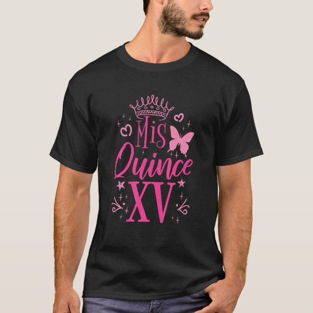Camiseta Doce 15 Festa de aniversário Mexicana Quinceanera  (Frente)