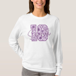 Camiseta Doce 16 Presente de Aniversário Roxo Lavanda Flora