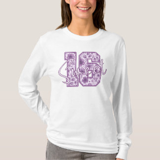 Camiseta Doce 16 Presente de Aniversário Roxo Lavanda Flora
