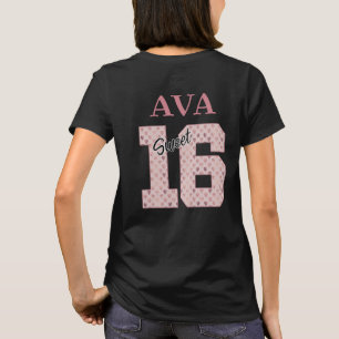 Camiseta Doce 16 Rapariga de Aniversário - Tipografia de Ro