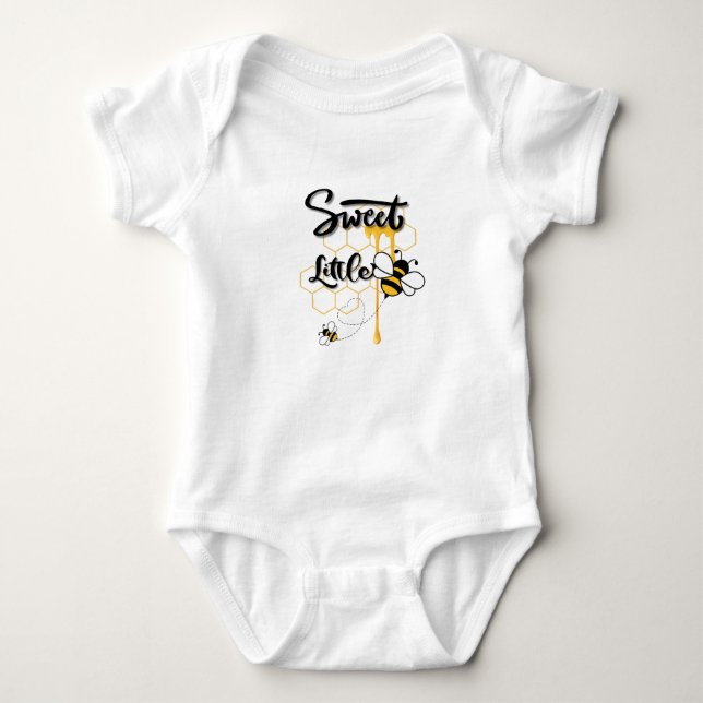 Camiseta doce abelha Bodysuit para Bebê (Frente)