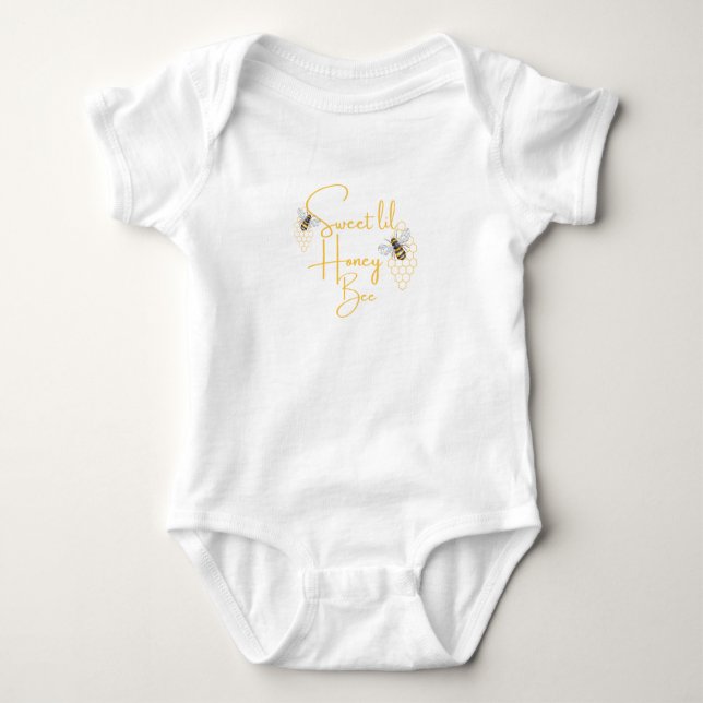 Camiseta doce abelha mel Bodysuit para Bebê (Frente)