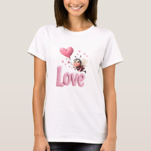 Camiseta Doce Amor Abelha Rosa Dia dos Namorados