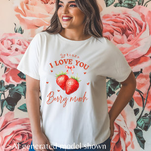 Camiseta Doce Amor de Morango Muito Vale no Dia dos Namorad
