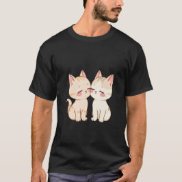 Camiseta Doce Arte de Amor de Dois Gatinhos Tocando Bochech