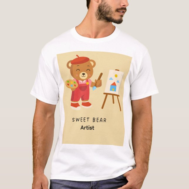 Camiseta Doce artista urso  (Frente)
