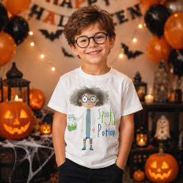 Camiseta Doce Cientista Louca Poção Assustadora Halloween