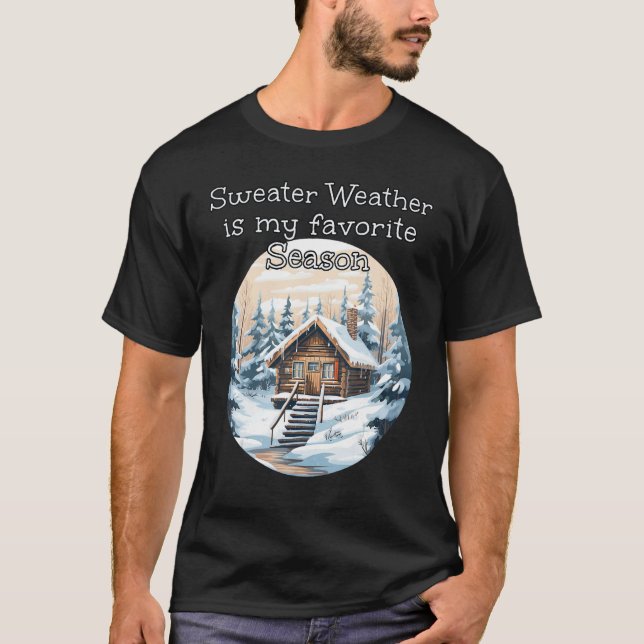 Camiseta Doce com Casa de Cabina de madeira em deserto (Frente)