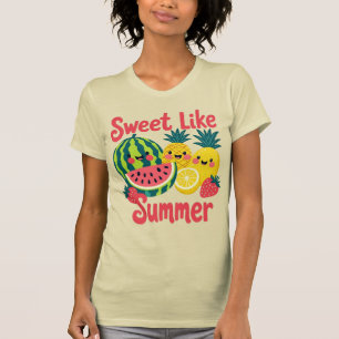 Camiseta Doce Como Melancia De Morango Abacaxi De Verão
