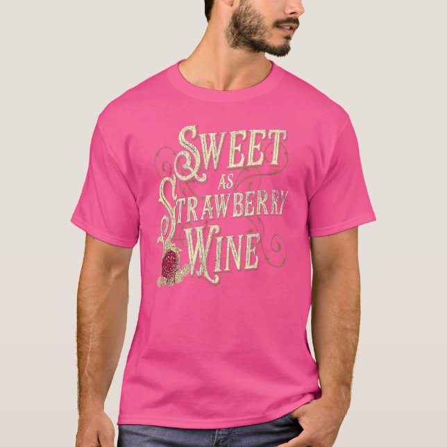 Camiseta Doce como Morango Vinho, moças designer País 2 (Frente)