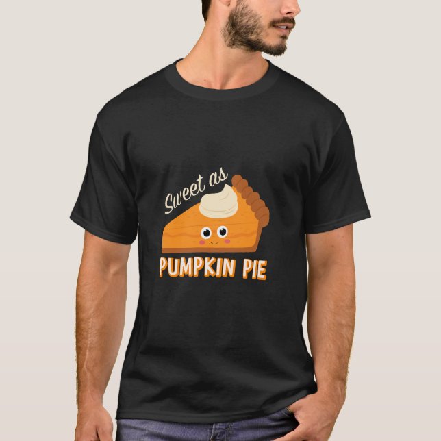 Camiseta Doce Como Pumpkin Pie Ação de Graças 2024 (Frente)