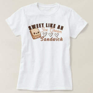 Camiseta Doce Como Sanduíche de Sorvete