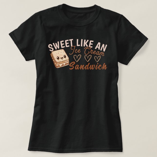 Camiseta Doce Como Sanduíche de Sorvete (Frente do Design)