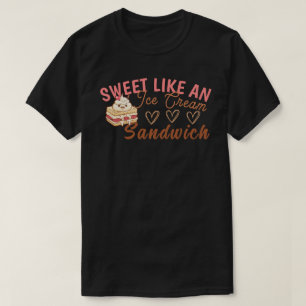 Camiseta Doce como uma sanduíche de Sorvete