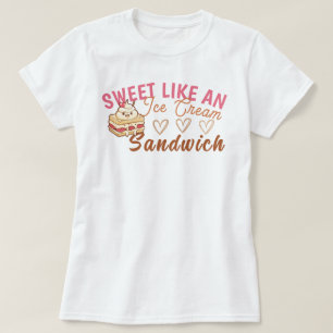 Camiseta Doce como uma sanduíche de Sorvete