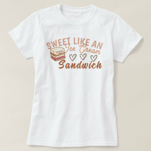 Camiseta Doce como uma sanduíche de Sorvete