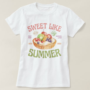 Camiseta Doce Como Verão, Frutas em Aquarela