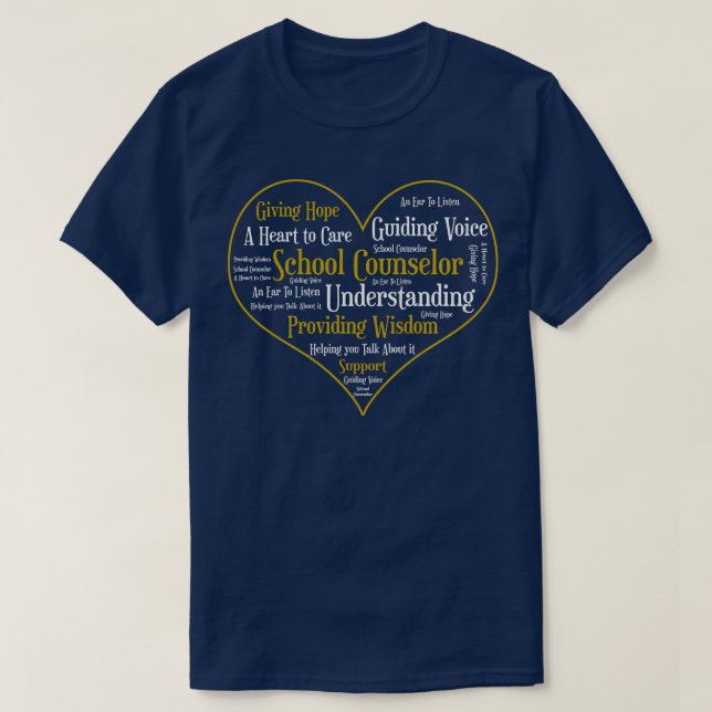 Camiseta Doce Conselheiro Escolar Adora Coração (Frente do Design)