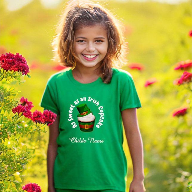 Camiseta Doce Cupcake irlandês Personalizado Boy ou Girl (Criador carregado)