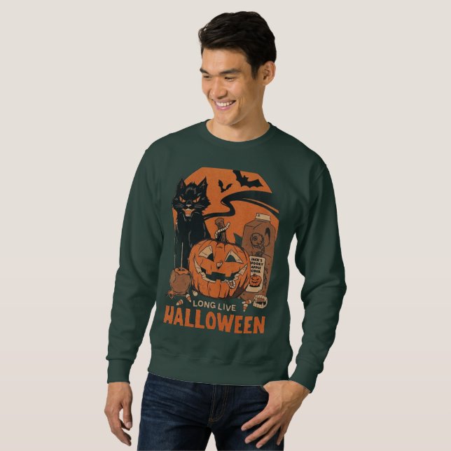 Camiseta Doce Da Tripulação De Halloween Viva (Frente Completa)