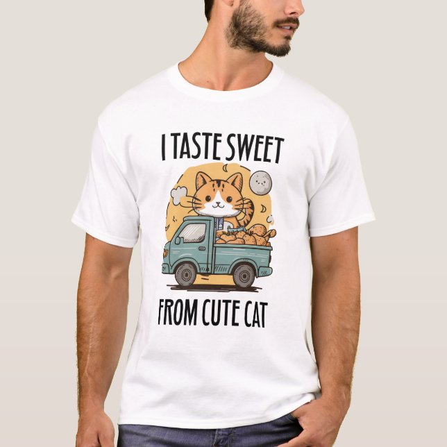 Camiseta Doce De Gato Doce Que Vende Batatas Doce (Frente)