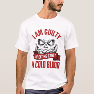 Camiseta Doce de Halloween Culpado Design de Abóbora Vintag