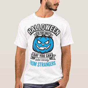 Camiseta Doce de Halloween de Estranhos Desenho de Abóbora 