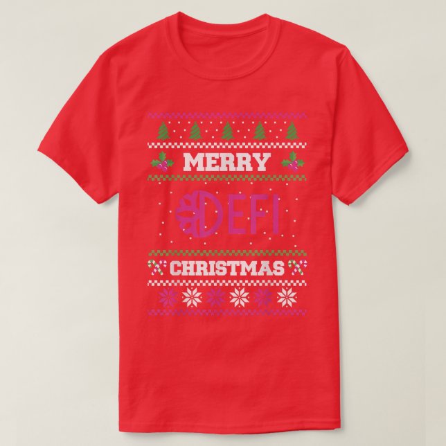 Camiseta Doce de Natal Feio da feliz DeFi (Frente do Design)